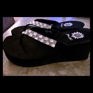 Black Yellow Box Sandals full of Rhinestones🙂.